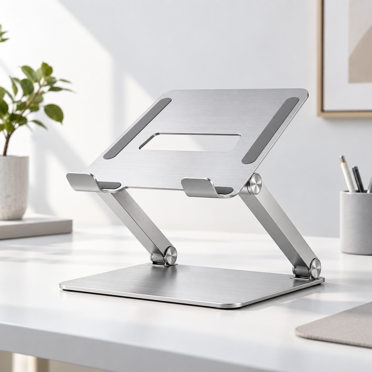 Adjustable Aluminum Laptop Stand – Ergonomic Foldable Desk Riser