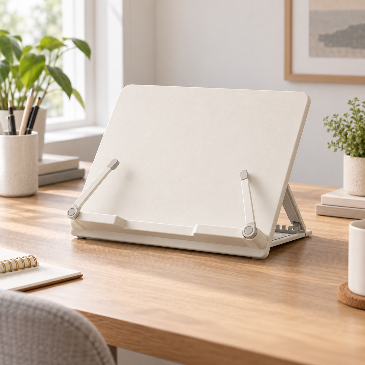 Adjustable Desktop Book & Tablet Stand – Foldable Reading Holder