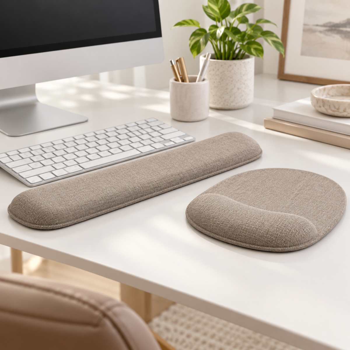Ergonomic Keyboard Wrist Rest & Mouse Pad Set – Cushioned Desk Support