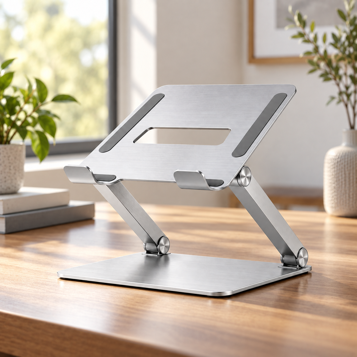 Adjustable Aluminum Laptop Stand – Ergonomic Foldable Desk Riser