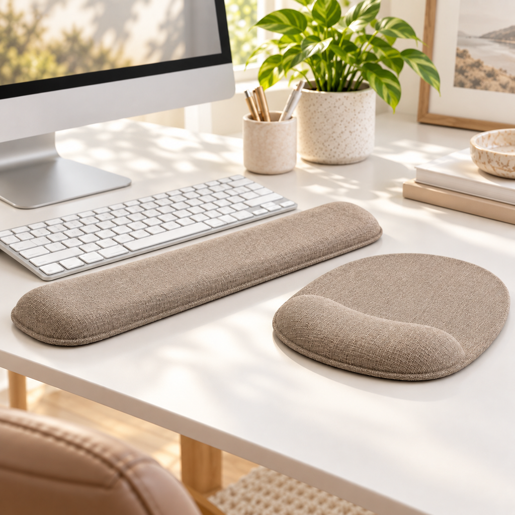 Ergonomic Keyboard Wrist Rest & Mouse Pad Set – Cushioned Desk Support