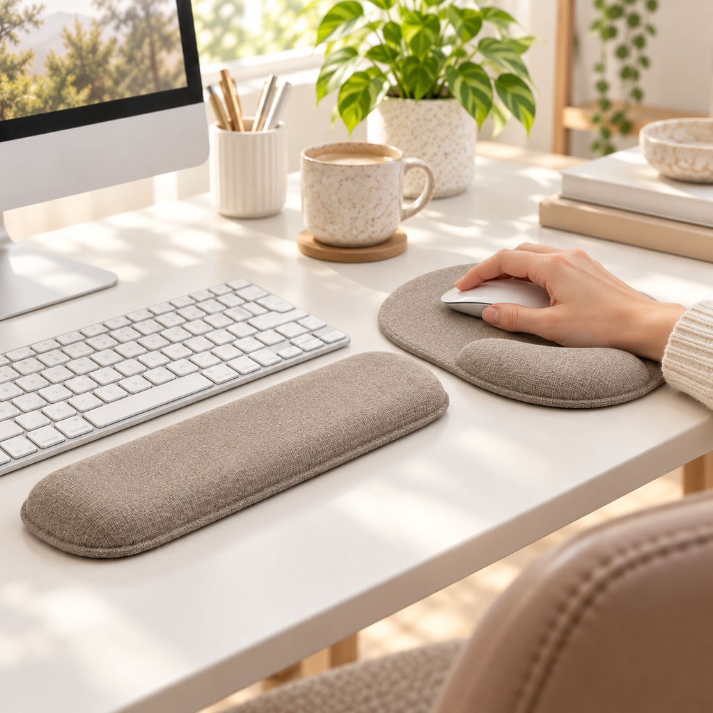 Ergonomic Keyboard Wrist Rest & Mouse Pad Set – Cushioned Desk Support