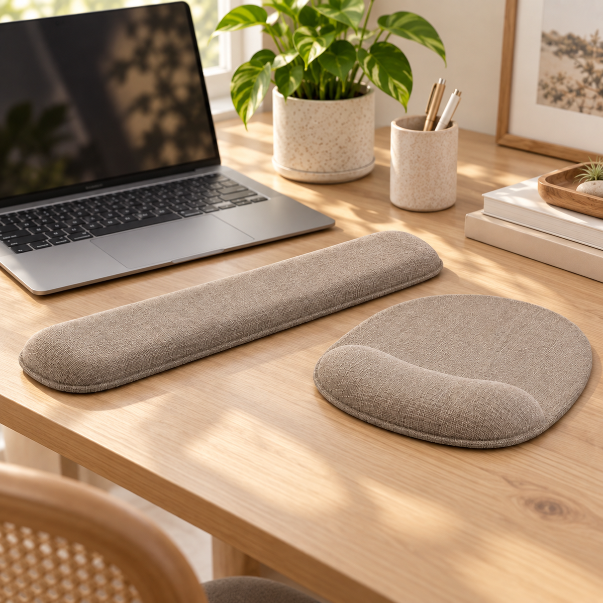 Ergonomic Keyboard Wrist Rest & Mouse Pad Set – Cushioned Desk Support