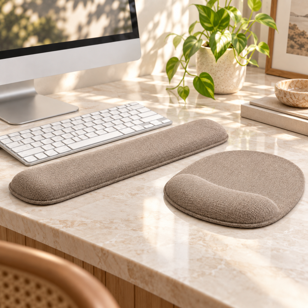Ergonomic Keyboard Wrist Rest & Mouse Pad Set – Cushioned Desk Support