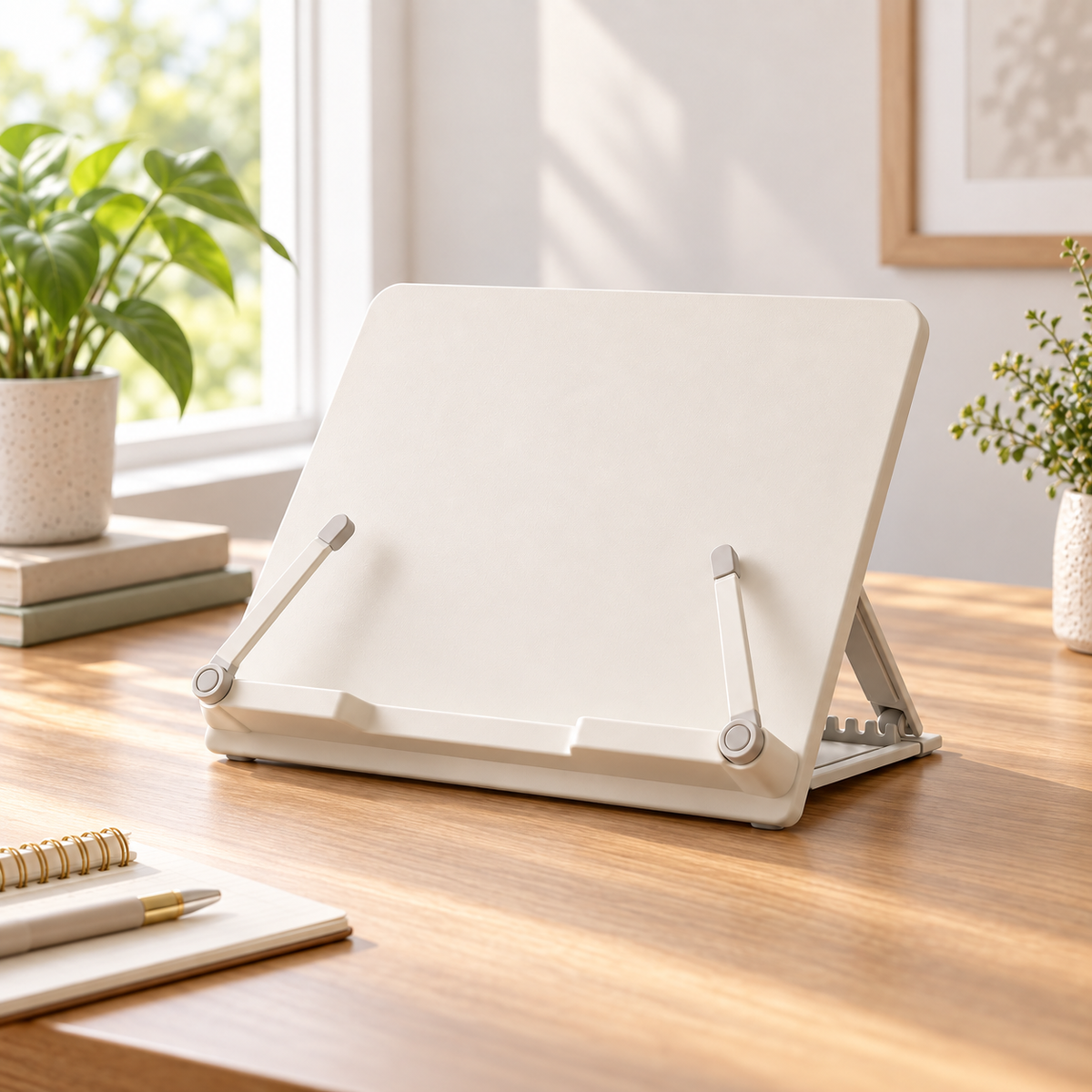 Adjustable Desktop Book & Tablet Stand – Foldable Reading Holder