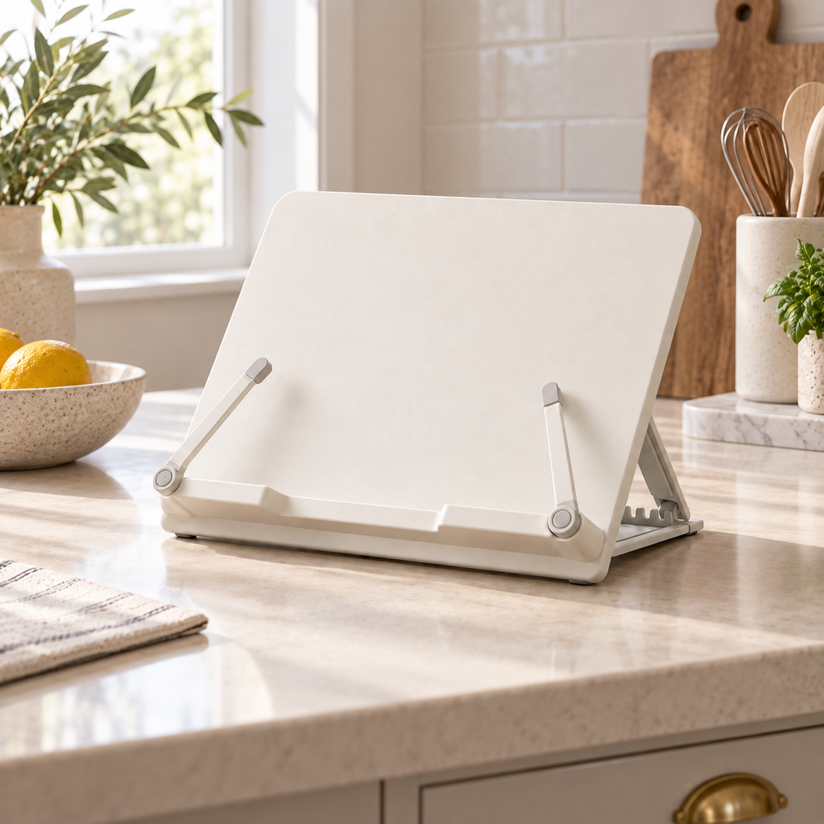Adjustable Desktop Book & Tablet Stand – Foldable Reading Holder